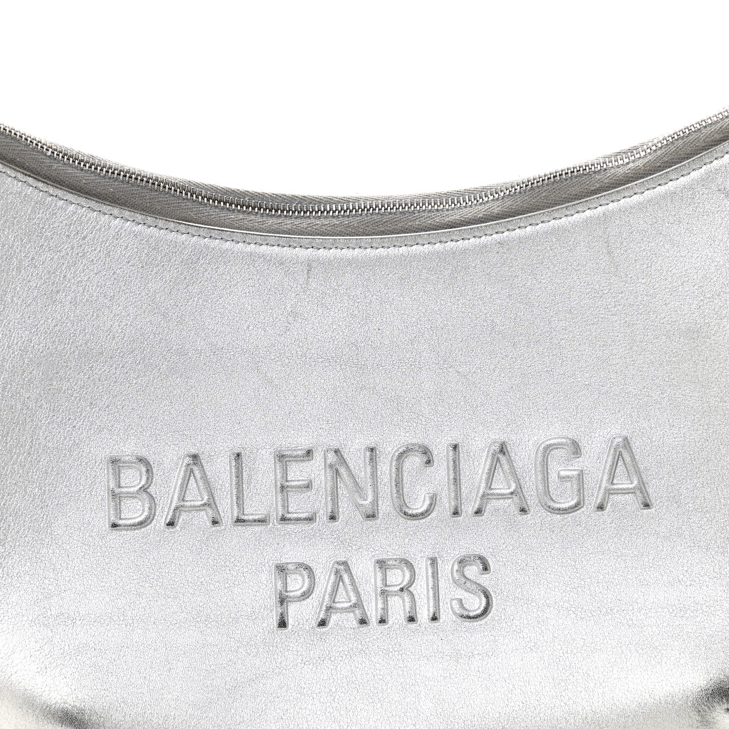 Metallic Calfskin Mary Kate Shoulder Bag Silver
