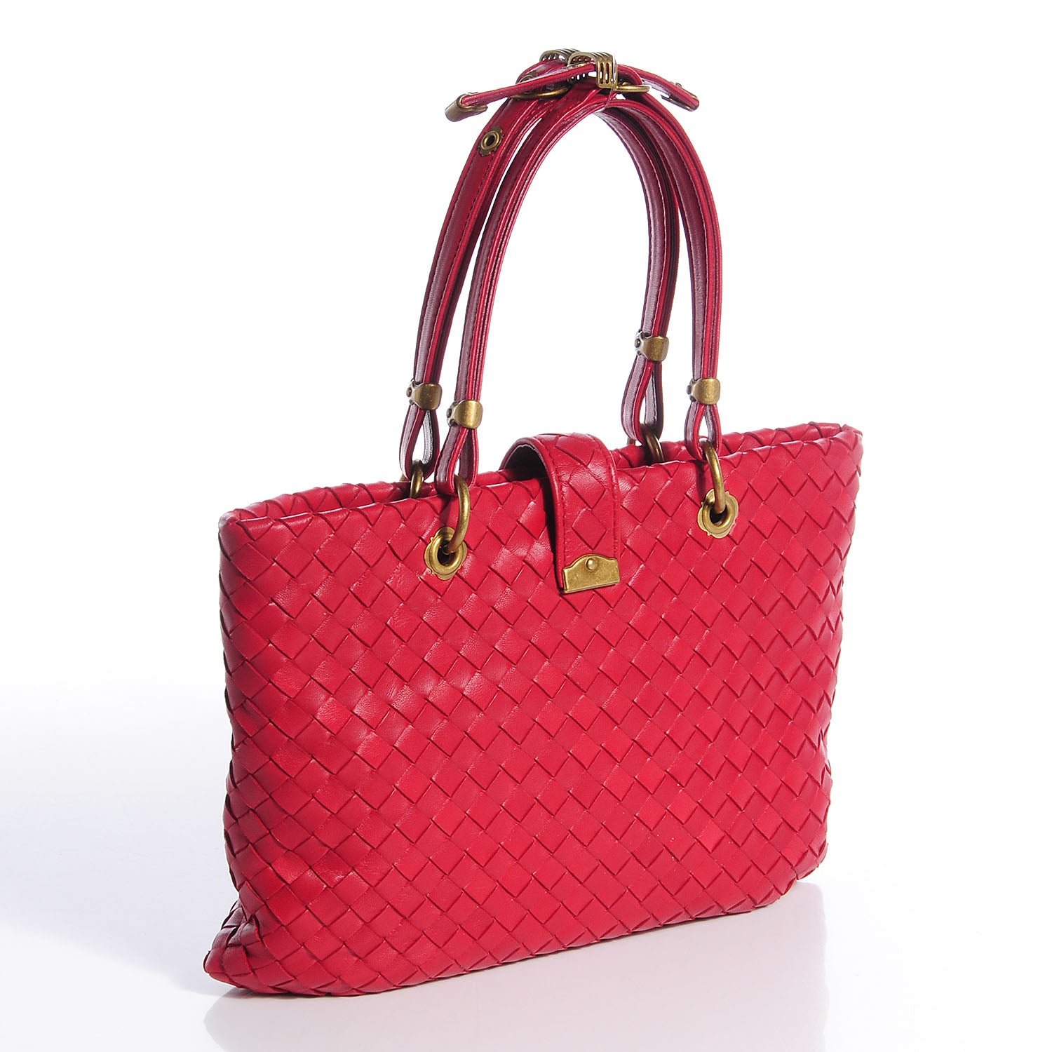 Bottega Veneta Nappa Intrecciato Small Capri Tote Carmine 3 of 8