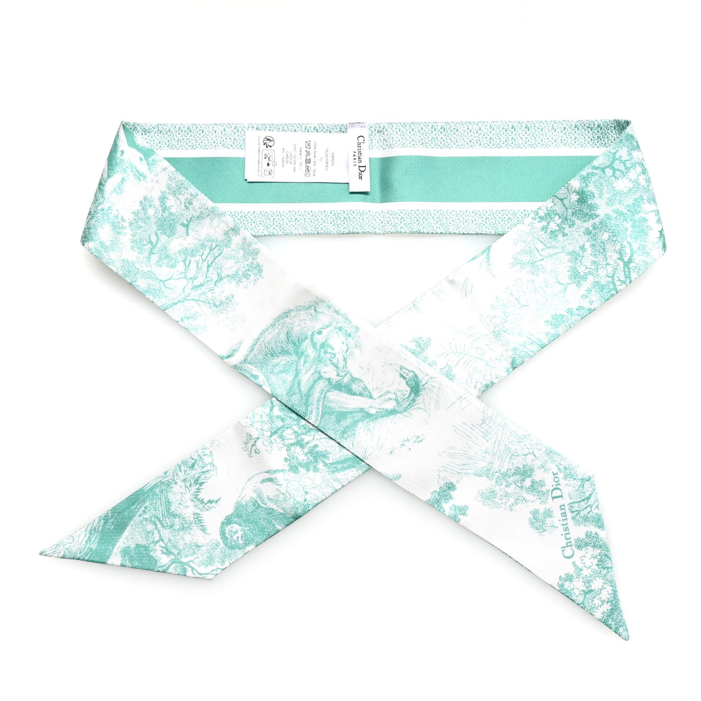 Silk Toile De Jouy Mitzah Scarf Green