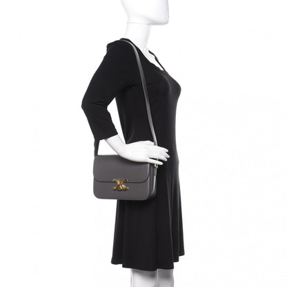 Celine Shiny Calfskin Medium Triomphe Grey 2 of 12