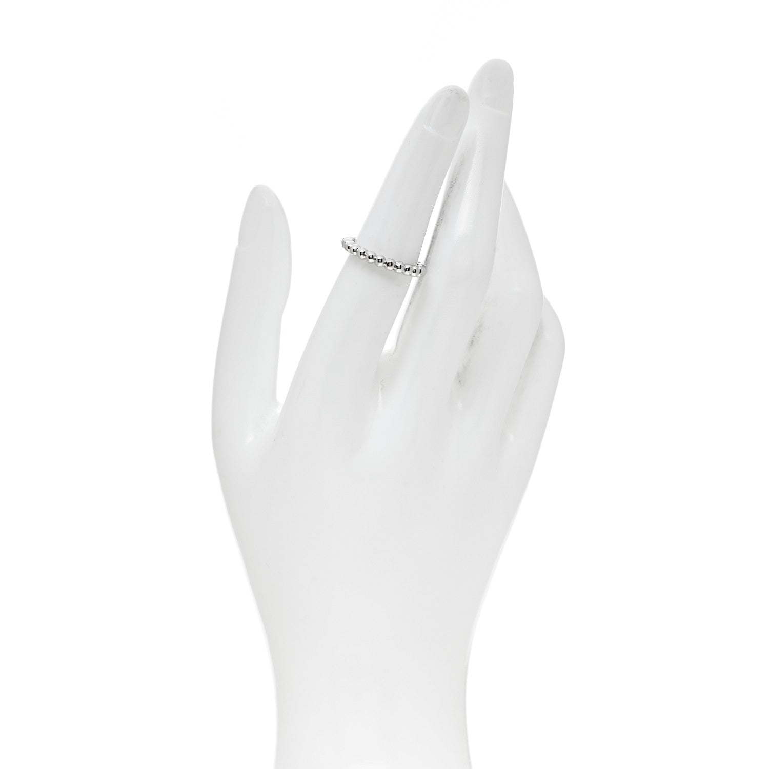 Van Cleef & Arpels 18K White Gold Medium Perlee Ring 52 6 2 of 4