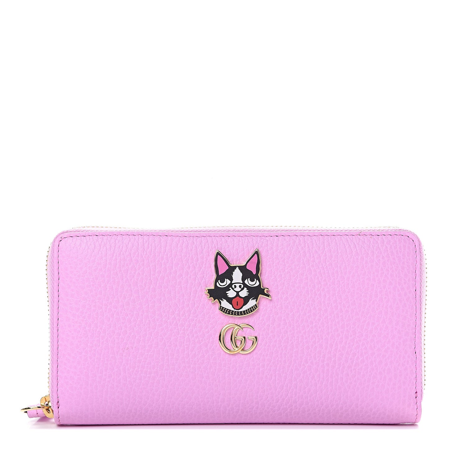 Dollar Calfskin GG Marmont Bosco Zip Around Wallet Malva