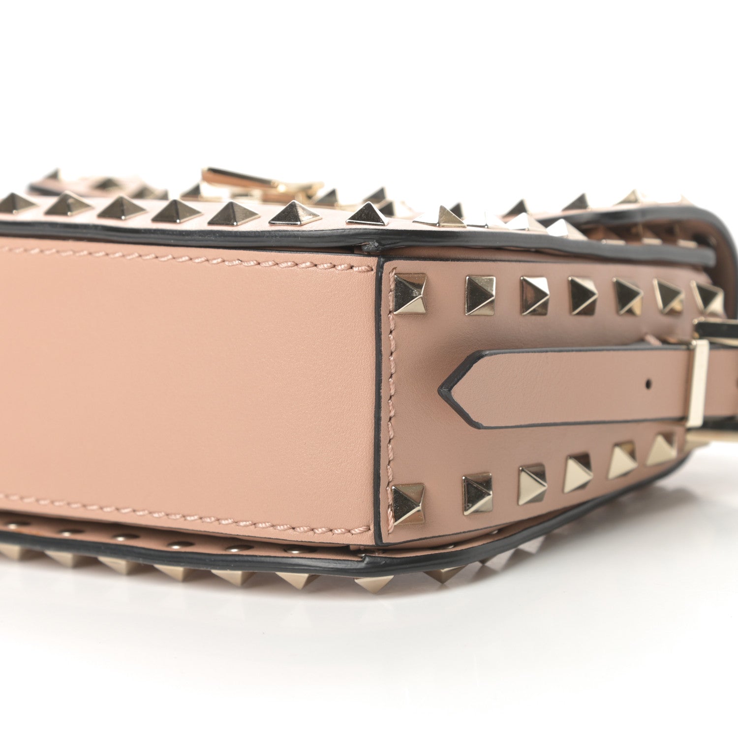 Valentino Garavani Vitello Small Rockstud Flap Saddle Bag Soft Noisette 9 of 9