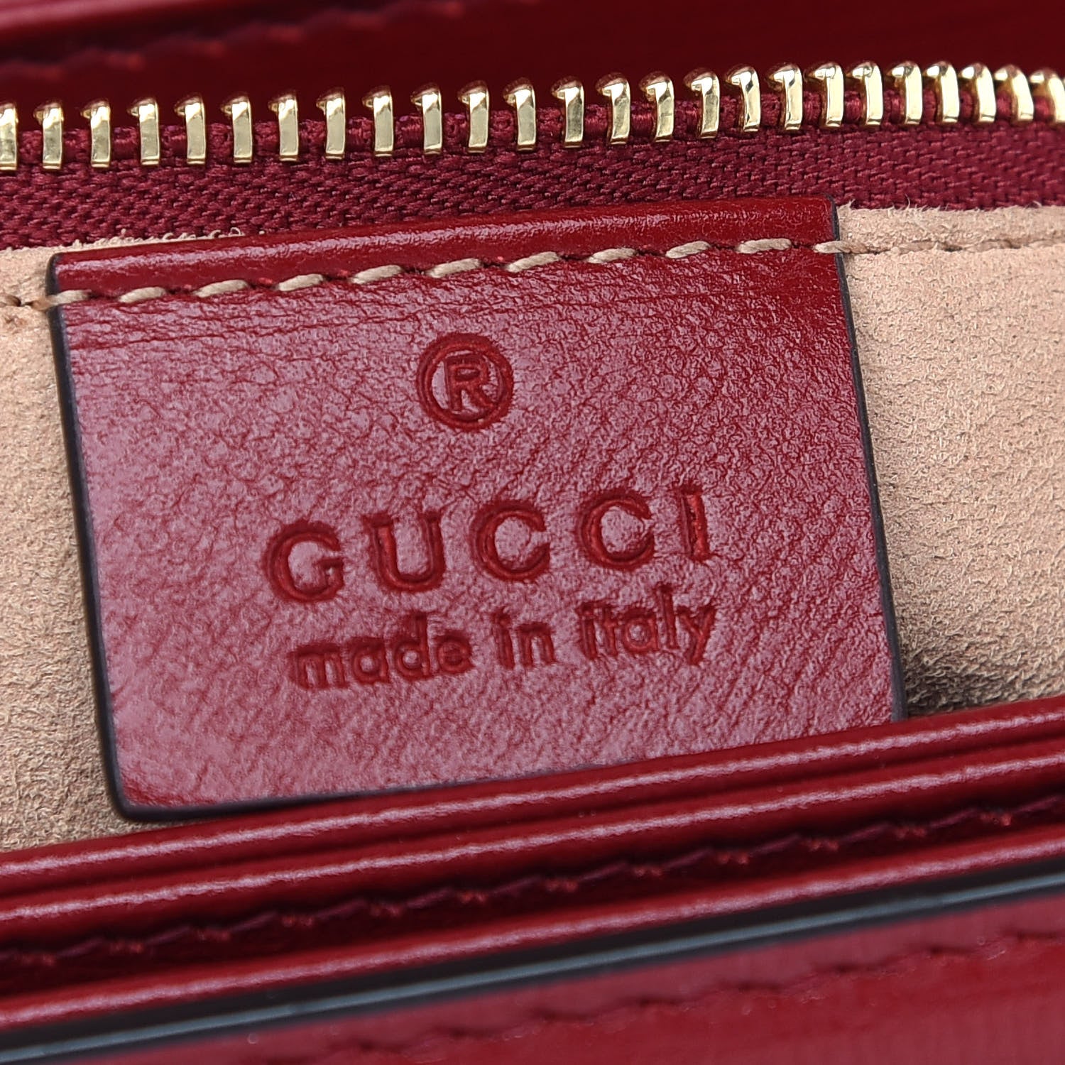Gucci GG Supreme Monogram Azalea Calfskin Horsebit 1955 Shoulder Bag Beige Ebony New Cherry Red 6 of 9