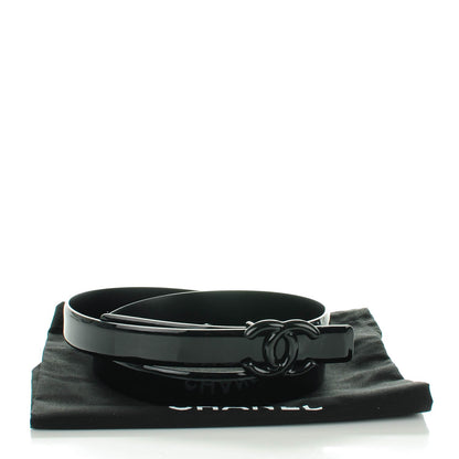 Chanel Patent CC Logo Skinny Belt 80 32 Black 8 of 8