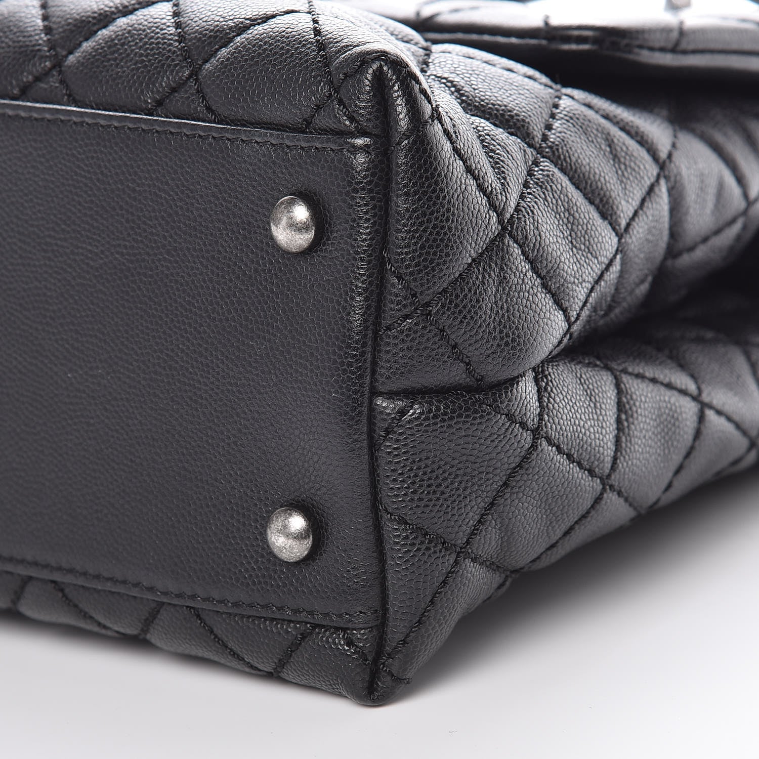 Chanel Caviar Quilted Medium Coco Handle Flap Black 11 of 12