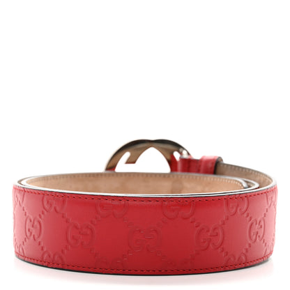 Gucci Guccissima Signature Interlocking G 40mm Belt 95 38 Hibiscus Red 2 of 6