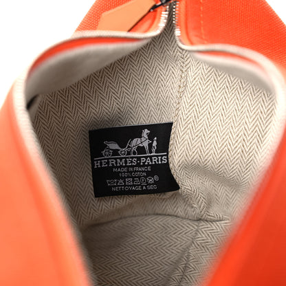 Hermes Canvas Small Bride-A-Brac Pouch Orange Burgundy 7 of 12