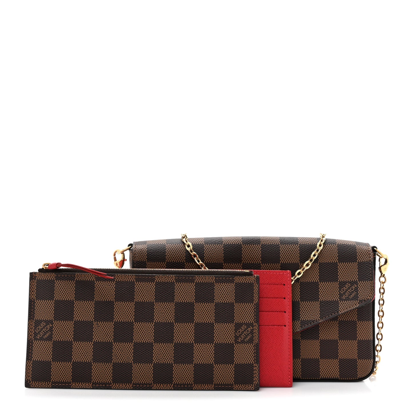 Damier Ebene Pochette Felicie Chain Wallet