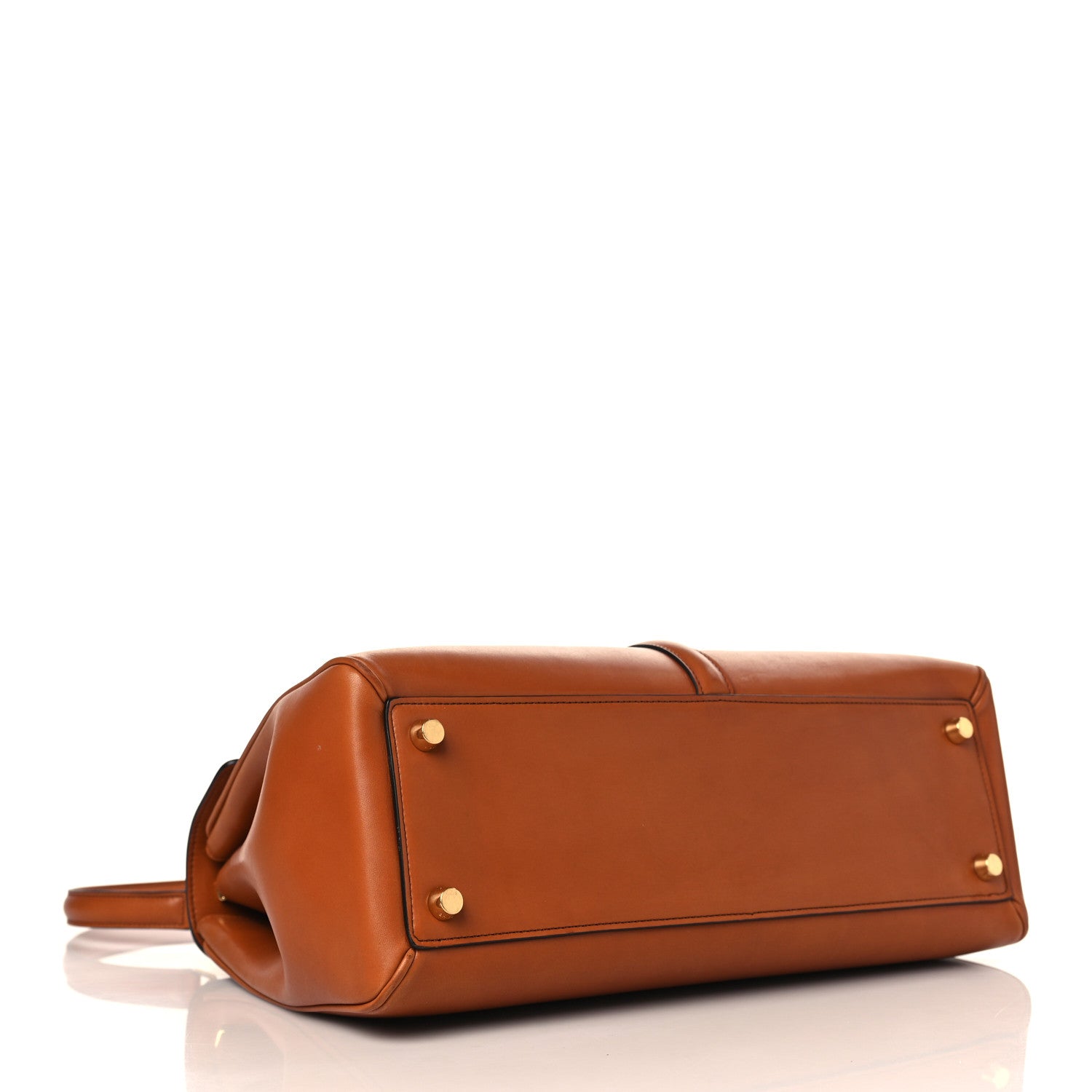 Celine Satinated Calfskin Medium 16 Top Handle Bag Tan 3 of 10