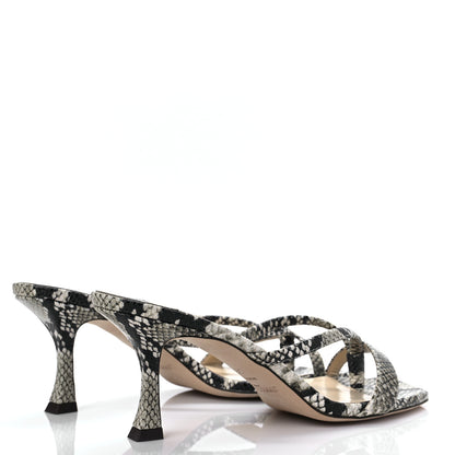 Jimmy Choo Snakeskin Embossed Maelie 70 Mule Pumps 37.5 4 of 9