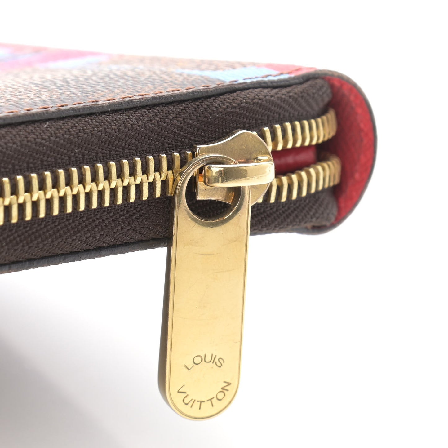 Damier Ebene 2016 Christmas Animation Zippy Wallet Rouge
