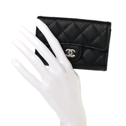 Chanel Caviar Quilted Flap Card Holder Wallet Black 2 of 8