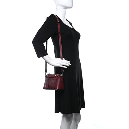 Fendi Vitello King Logo Embossed Mini By The Way Boston Bag Barolo 3 of 10