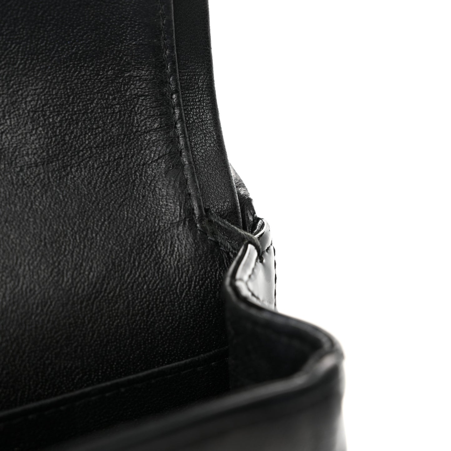 Patent Quilted Medium Double Flap Black