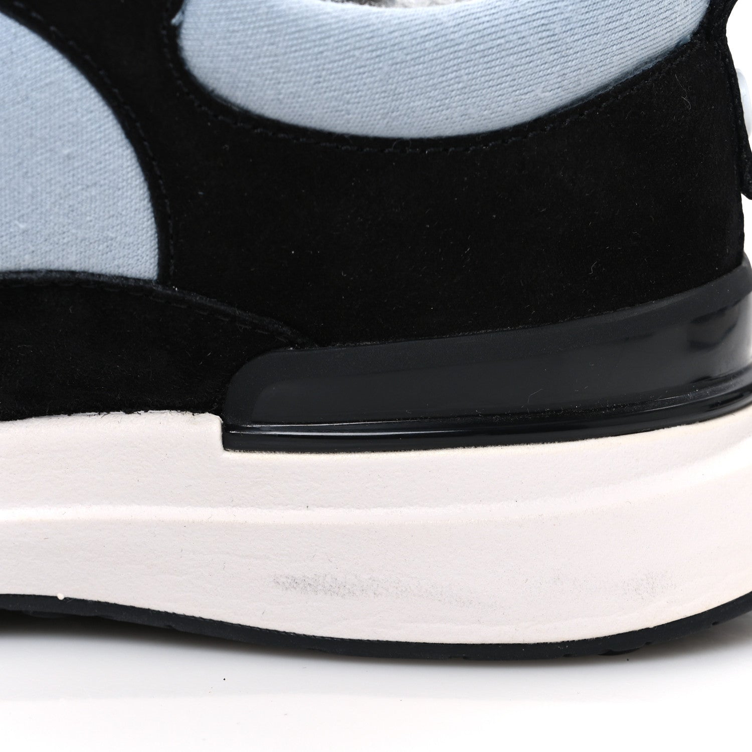 Chanel Suede Calfskin Fabric CC Sneakers 39 Light Blue Black 10 of 10