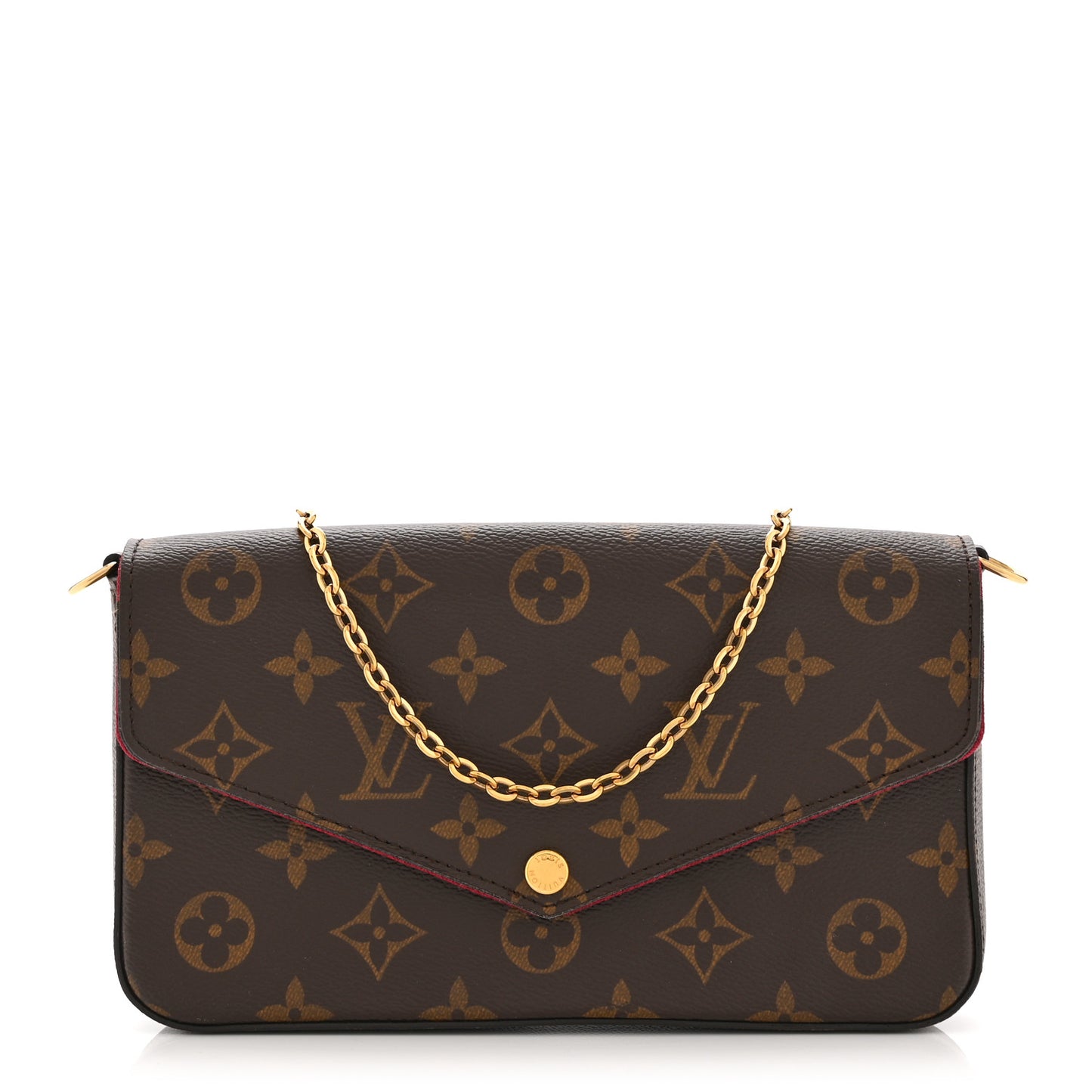 Monogram Pochette Felicie Chain Wallet Fuchsia