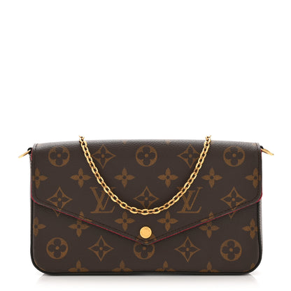 Louis Vuitton Monogram Pochette Felicie Chain Wallet Fuchsia 1 of 10