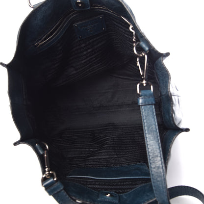 Prada Vitello Shine Tote Denim 5 of 11
