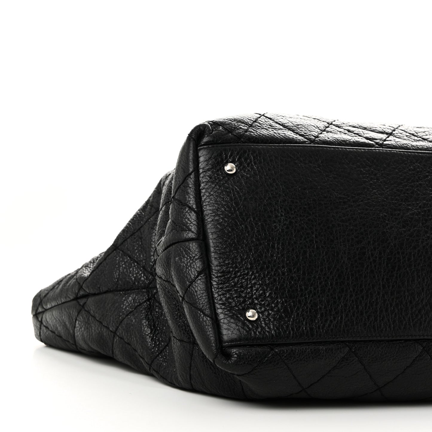 Glazed Calfskin Large On The Road Tote Black