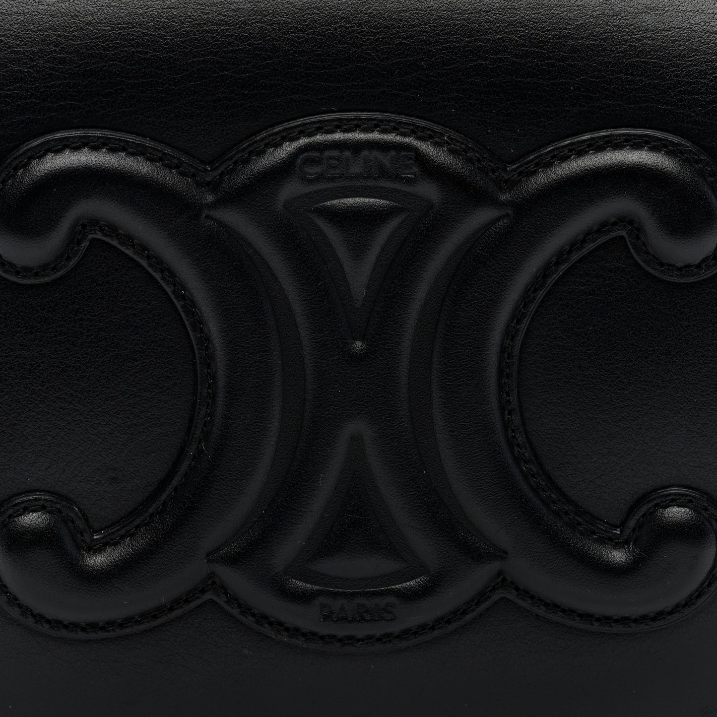 Smooth Calfskin Cuir Triomphe Folco Crossbody Bag Black