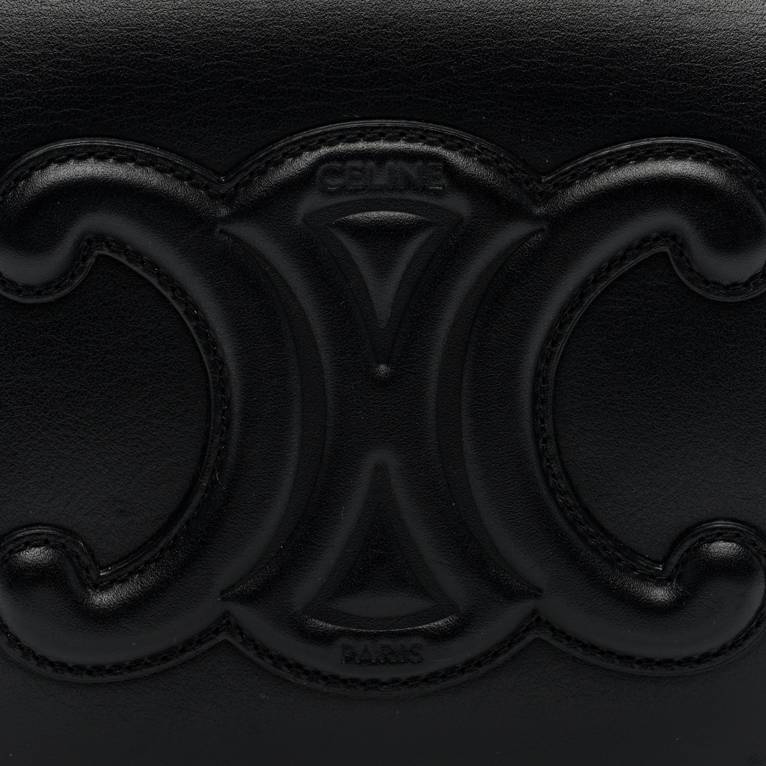 Celine Smooth Calfskin Cuir Triomphe Folco Crossbody Bag Black 7 of 9