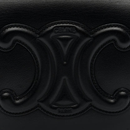 Celine Smooth Calfskin Cuir Triomphe Folco Crossbody Bag Black 7 of 9