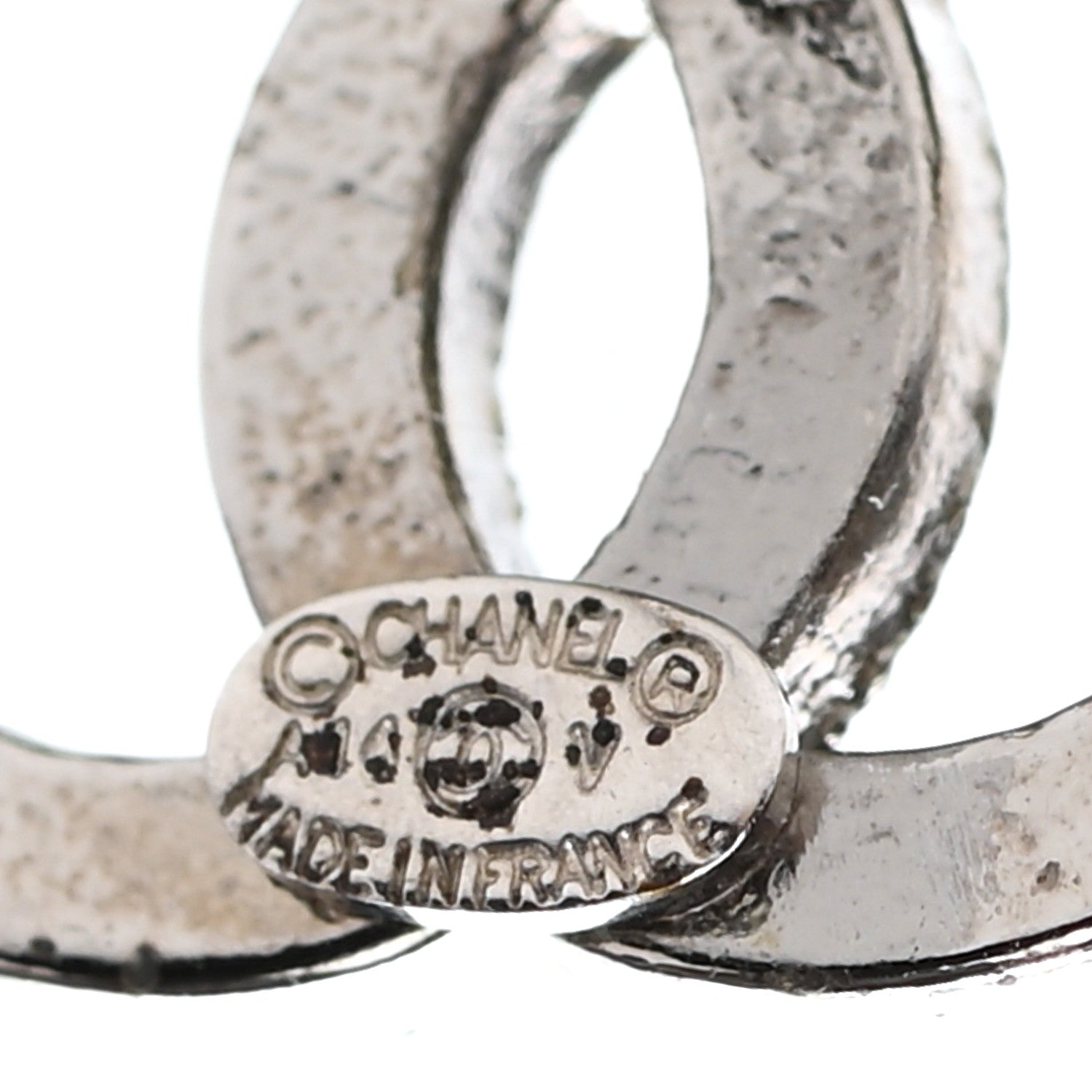 Chanel Crystal CC Earrings Silver 4 of 4