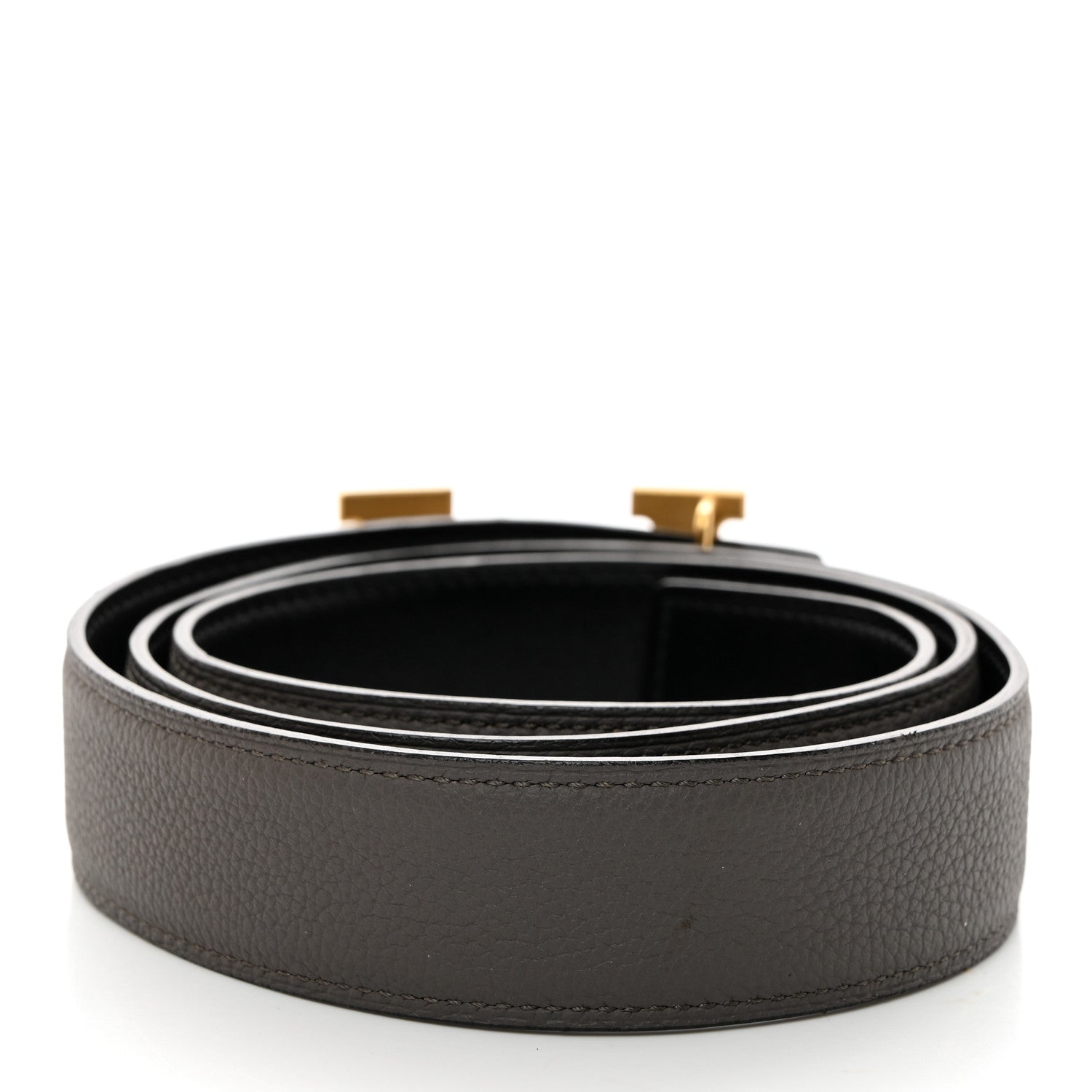 Hermes Box Togo 32mm Martelee H Belt 85 95/38 Black Etain 3 of 6