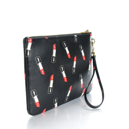 Saint Laurent Calfskin Lipstick Printed Monogram Pouch Black 3 of 7