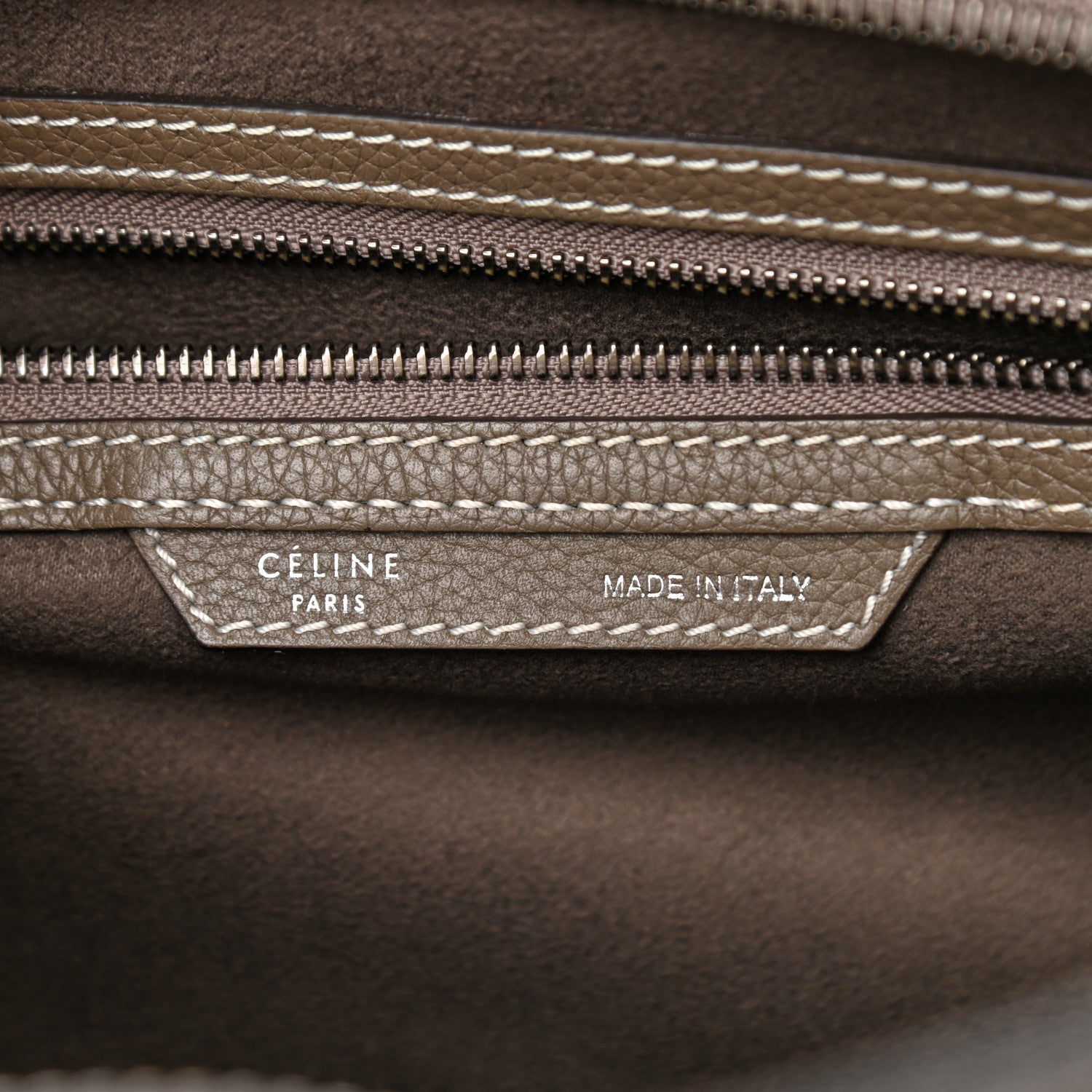 Celine Drummed Calfskin Mini Luggage Souris 6 of 13
