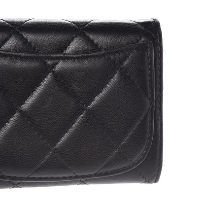 Chanel Lambskin Quilted Flap Card Holder Wallet Black 9 of 11