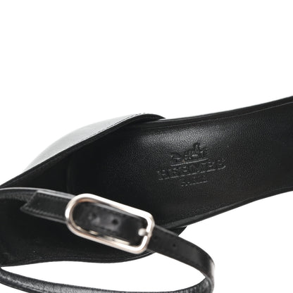Hermes Calfskin Joy 105 Sandals 37 Black 8 of 11