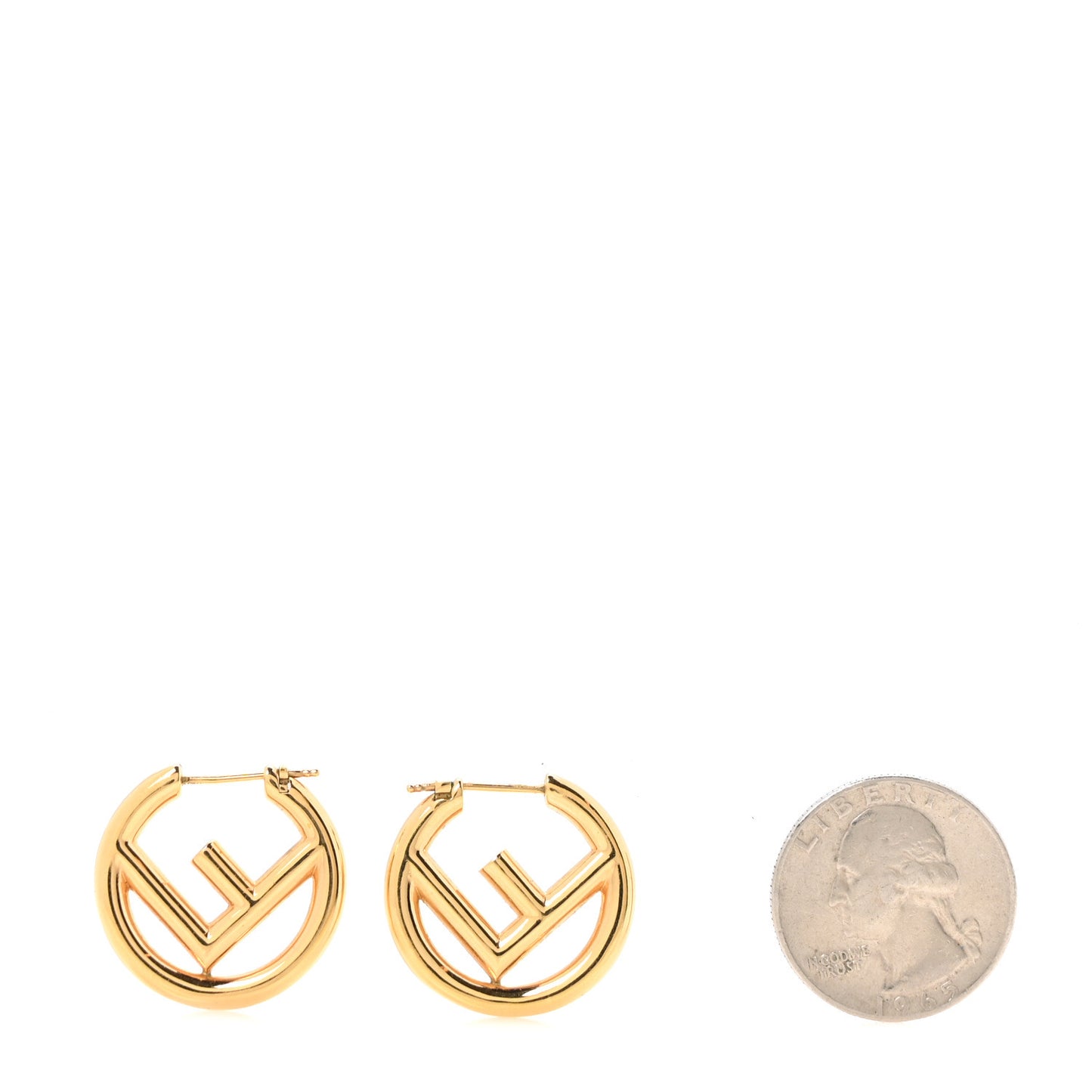 Metal F is Fendi Hoop Earrings Gold