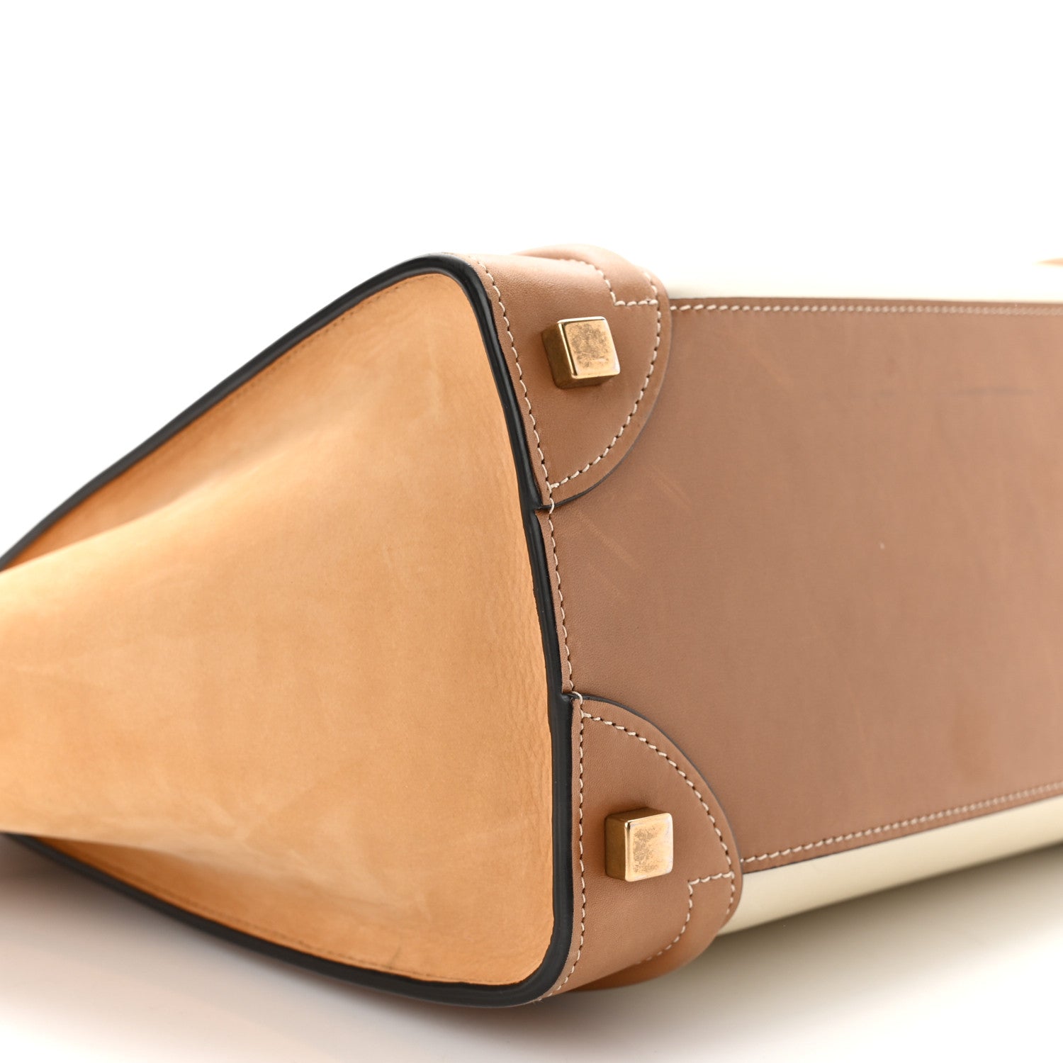 Celine Suede Calfskin Suede Micro Tri-Color Luggage Nude 8 of 9