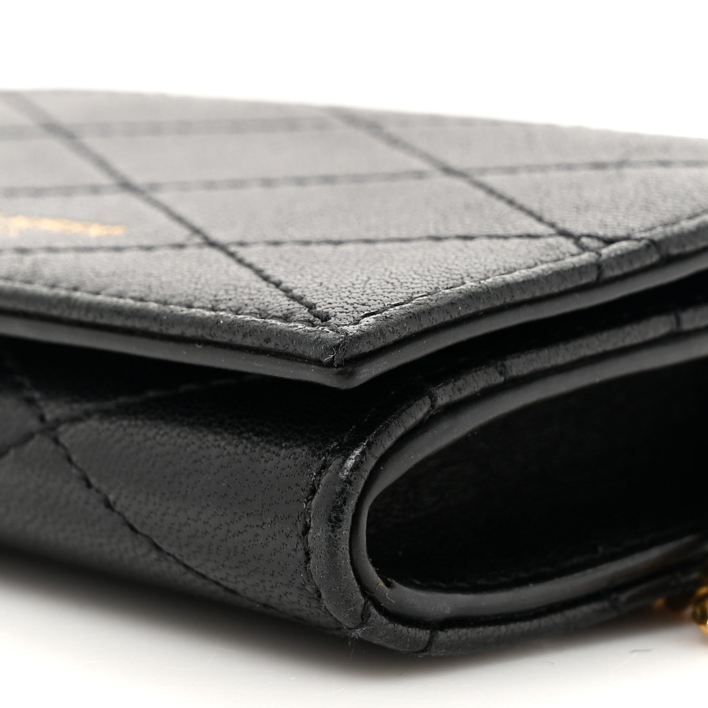 Lambskin Quilted Monogram Baby Crossbody Bag Black