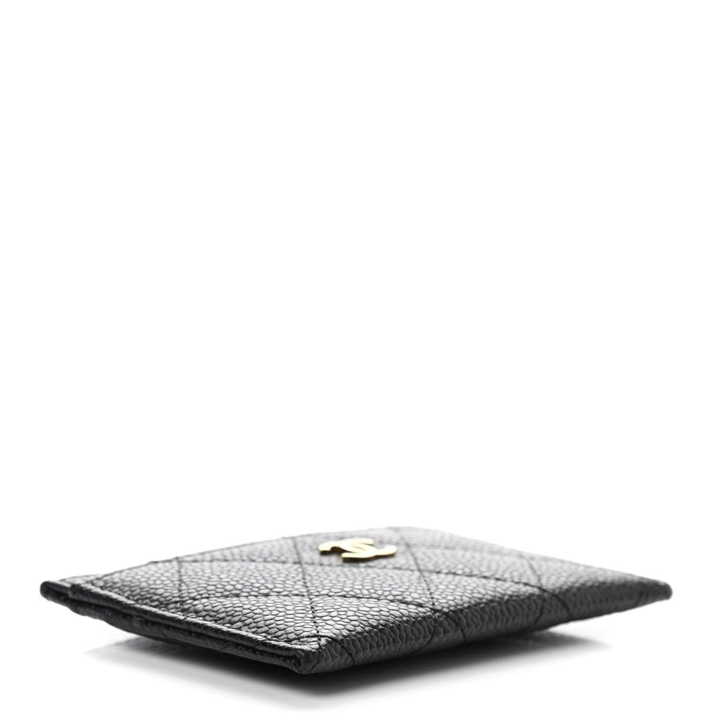 Caviar Quilted Card Holder Black