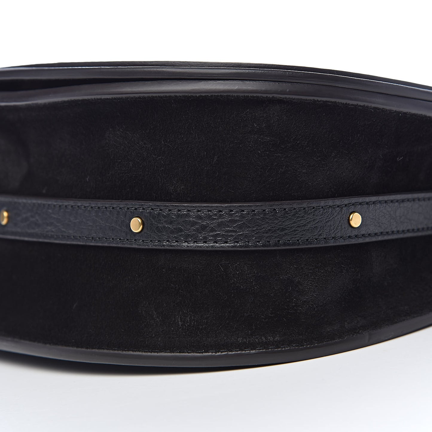 Calfskin Suede Medium Nile Bracelet Bag Black