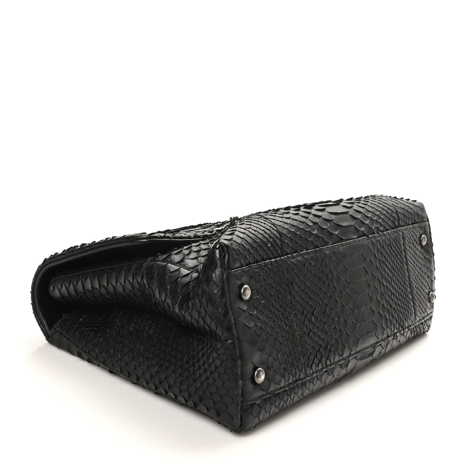 Chanel Snakeskin Small Coco Handle Flap Black 4 of 9