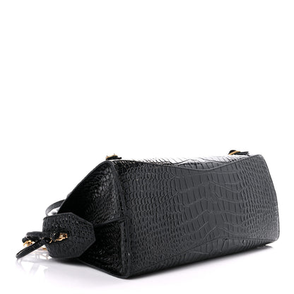 Balenciaga Shiny Supple Calfskin Crocodile Embossed Brass Hardware Neo Classic City Black 4 of 10