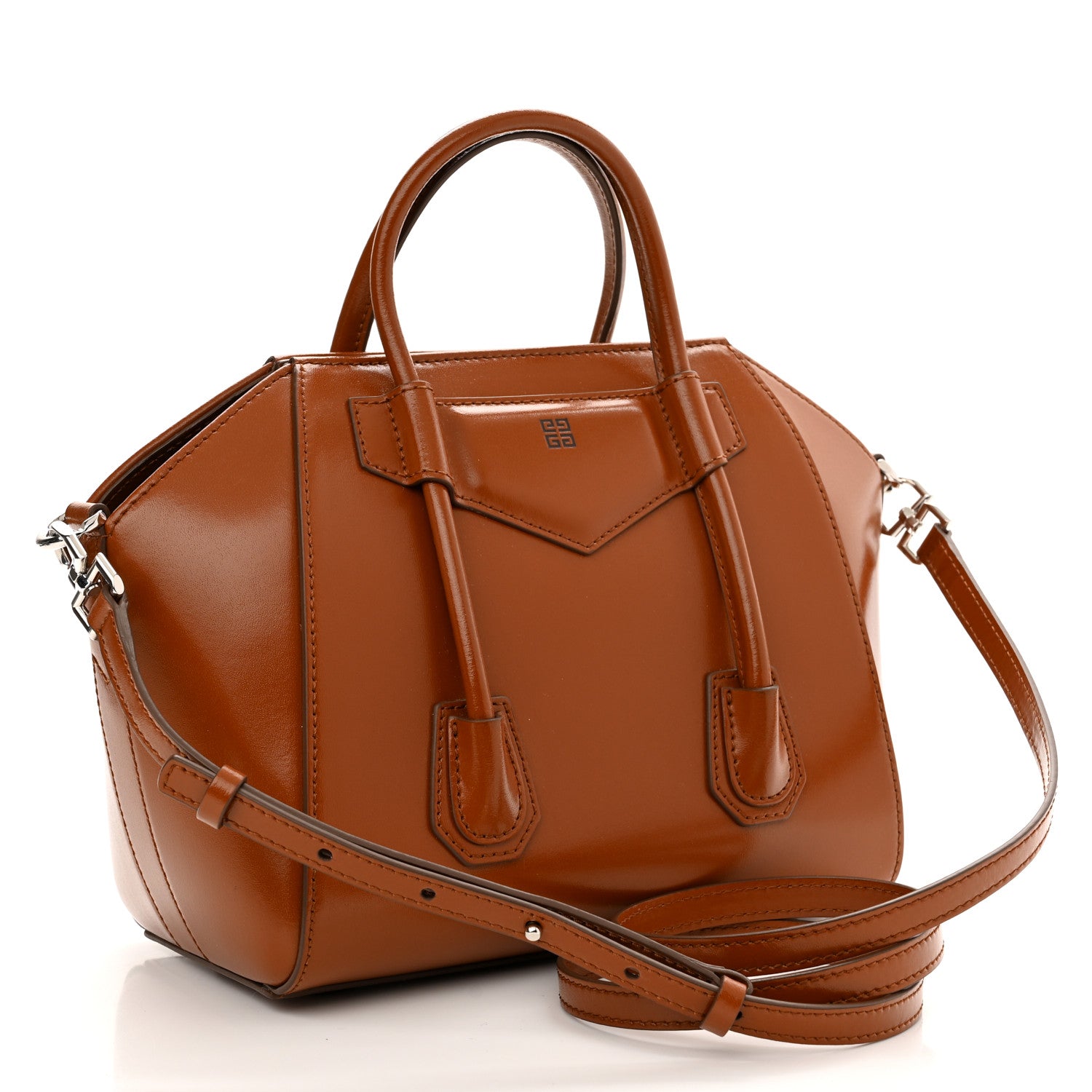 Givenchy Box Calfskin Mini Lock Antigona Shoulder Bag Beige Chestnut 3 of 10