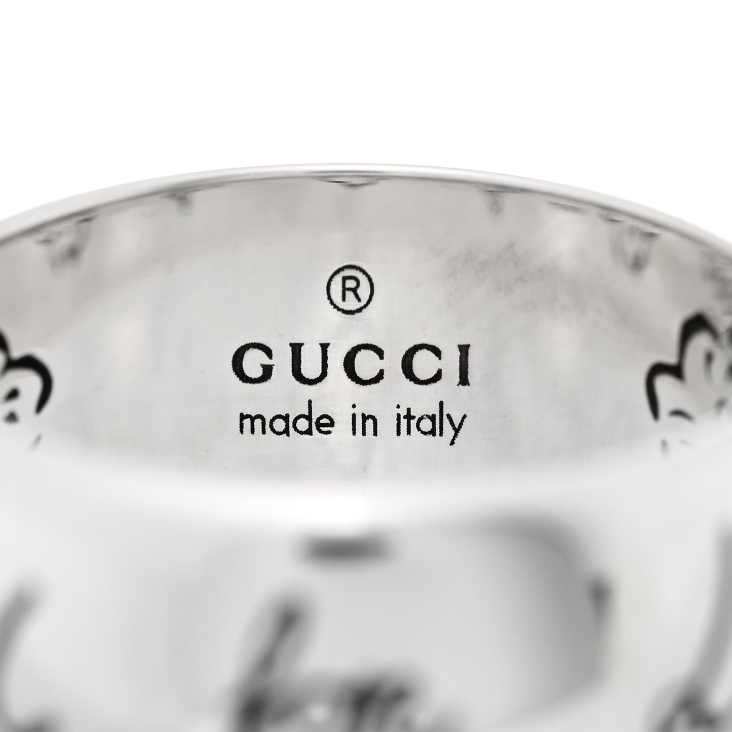Sterling Silver Wide Blind for Love Band Ring 61 9.5