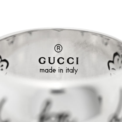 Gucci Sterling Silver Wide Blind for Love Band Ring 61 9.5 4 of 5