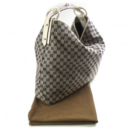 Gucci Monogram Large Horsebit Chain Hobo Navy 3 of 10