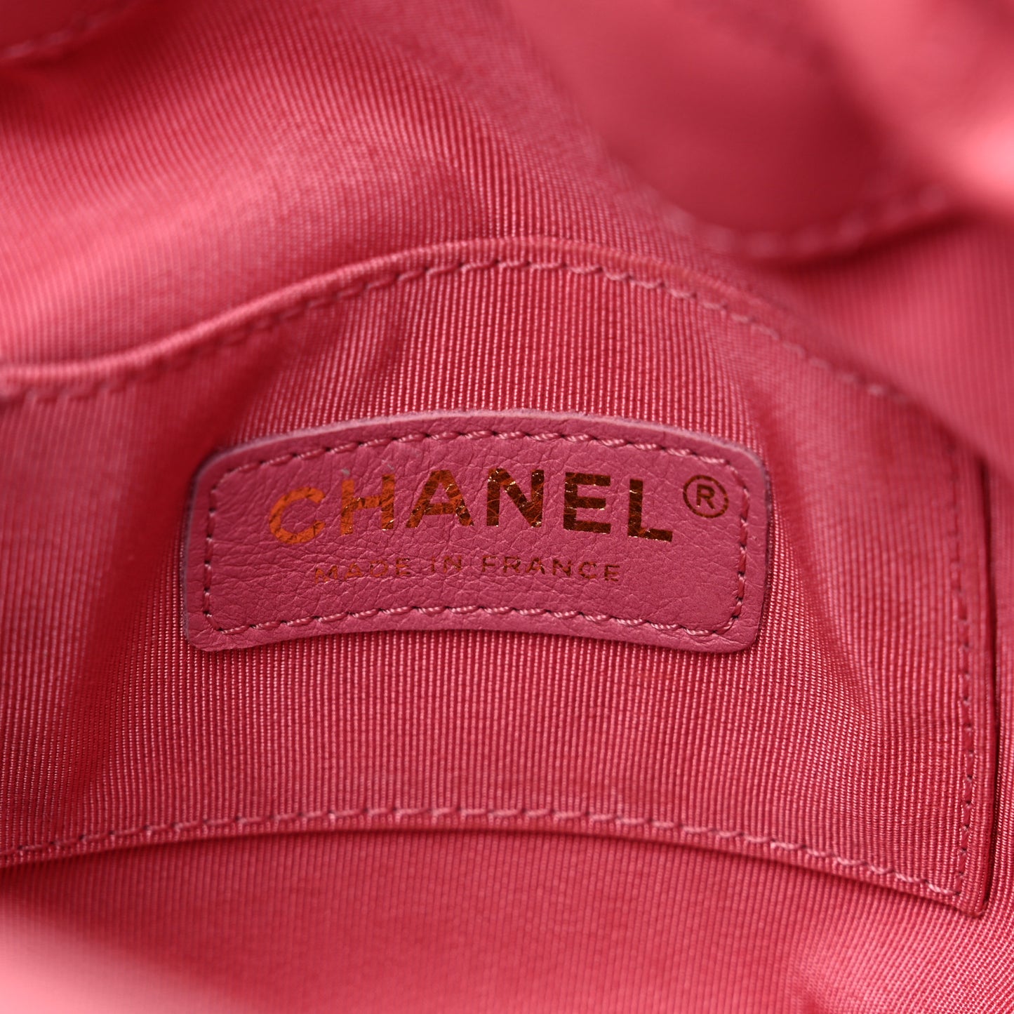 Lambskin Stitched Drawstring Bag Pink