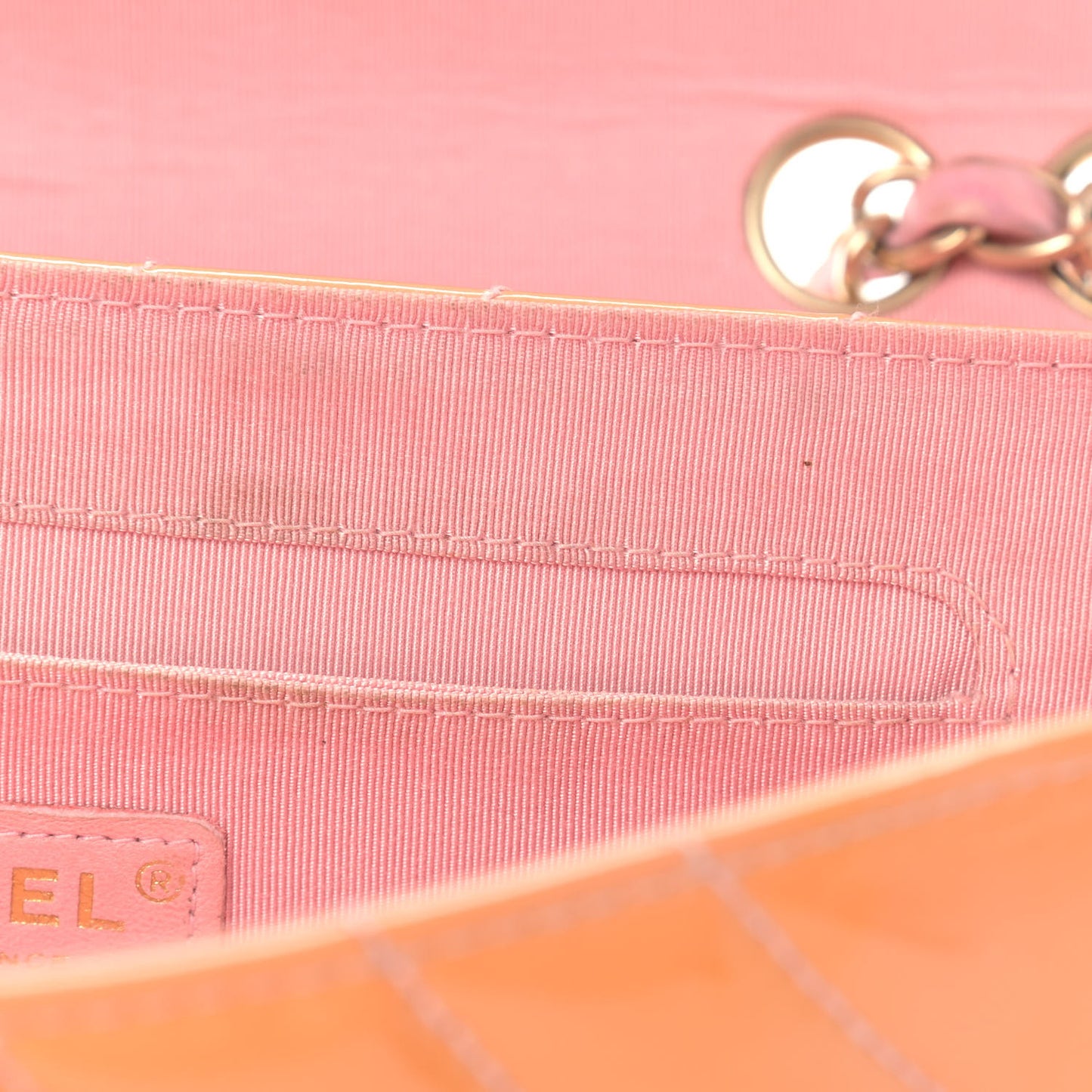 Patent Quilted East West Flap Rose