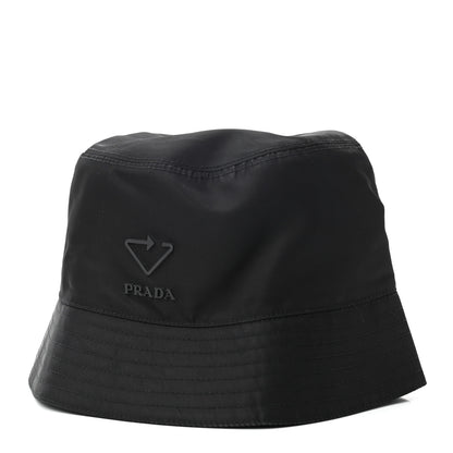 Prada Re-Nylon Rubber Logo Mens Bucket Hat L Black 1 of 7