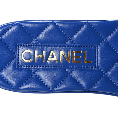 Chanel Cotton Tweed Chain CC Mule Sandals 38.5 Blue White 8 of 10