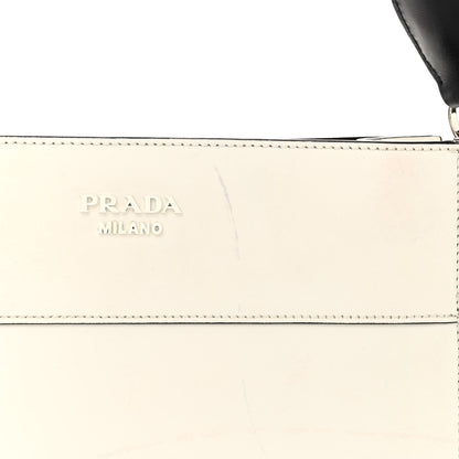 Prada City Calfskin Small Margit Bag White Black 10 of 10