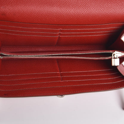 Hermes Epsom Kelly Longue Wallet Rouge Garance 8 of 11